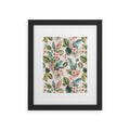 Ninola Design Botanic Retreat Tropical Leaves Flowers Pink Green Framed Art Print