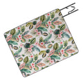 Ninola Design Botanic Retreat Tropical Leaves Flowers Pink Green Picnic Blanket