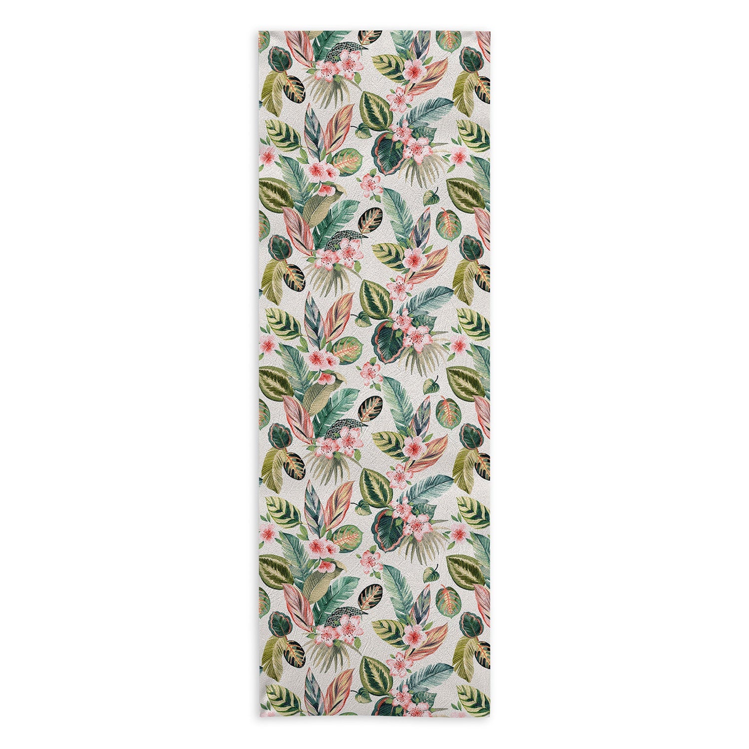 Ninola Design Botanic Retreat Tropical Leaves Flowers Pink Green Yoga Towel