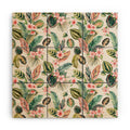 Ninola Design Botanic Retreat Tropical Leaves Flowers Pink Green Wood Wall Mural