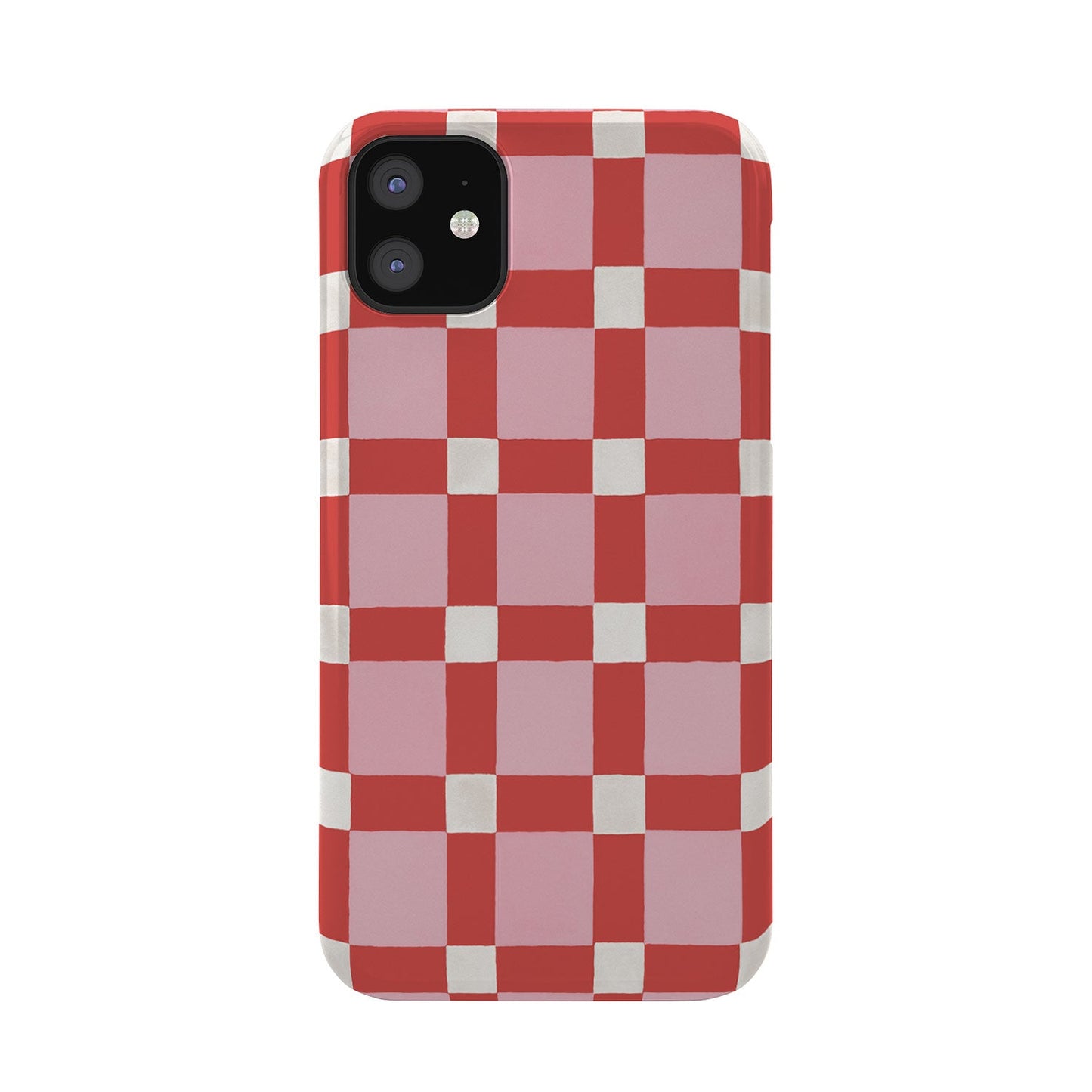 Ninola Design Checker Mosaic Pink Red Phone Case