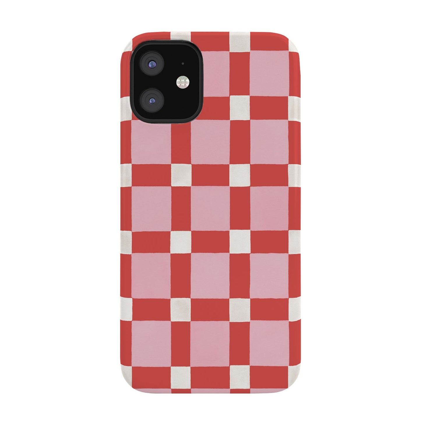 Ninola Design Checker Mosaic Pink Red Phone Case