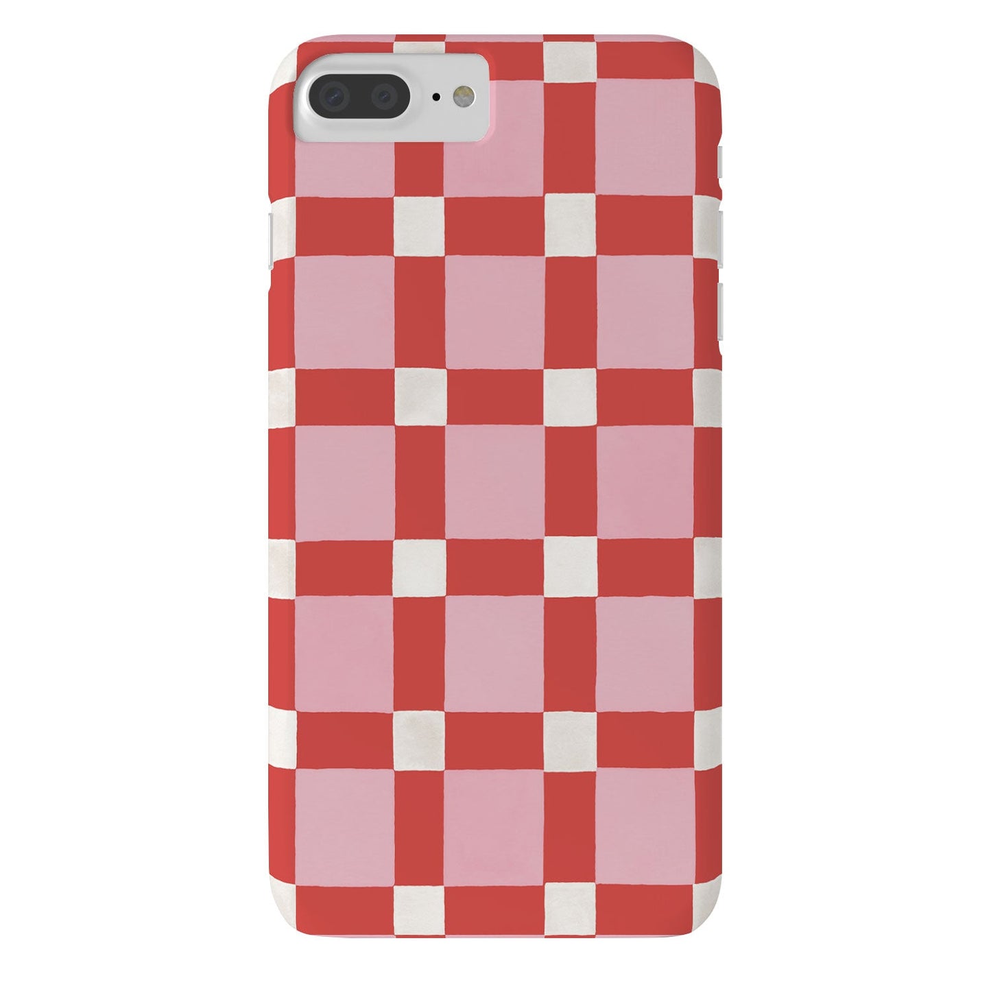 Ninola Design Checker Mosaic Pink Red Phone Case