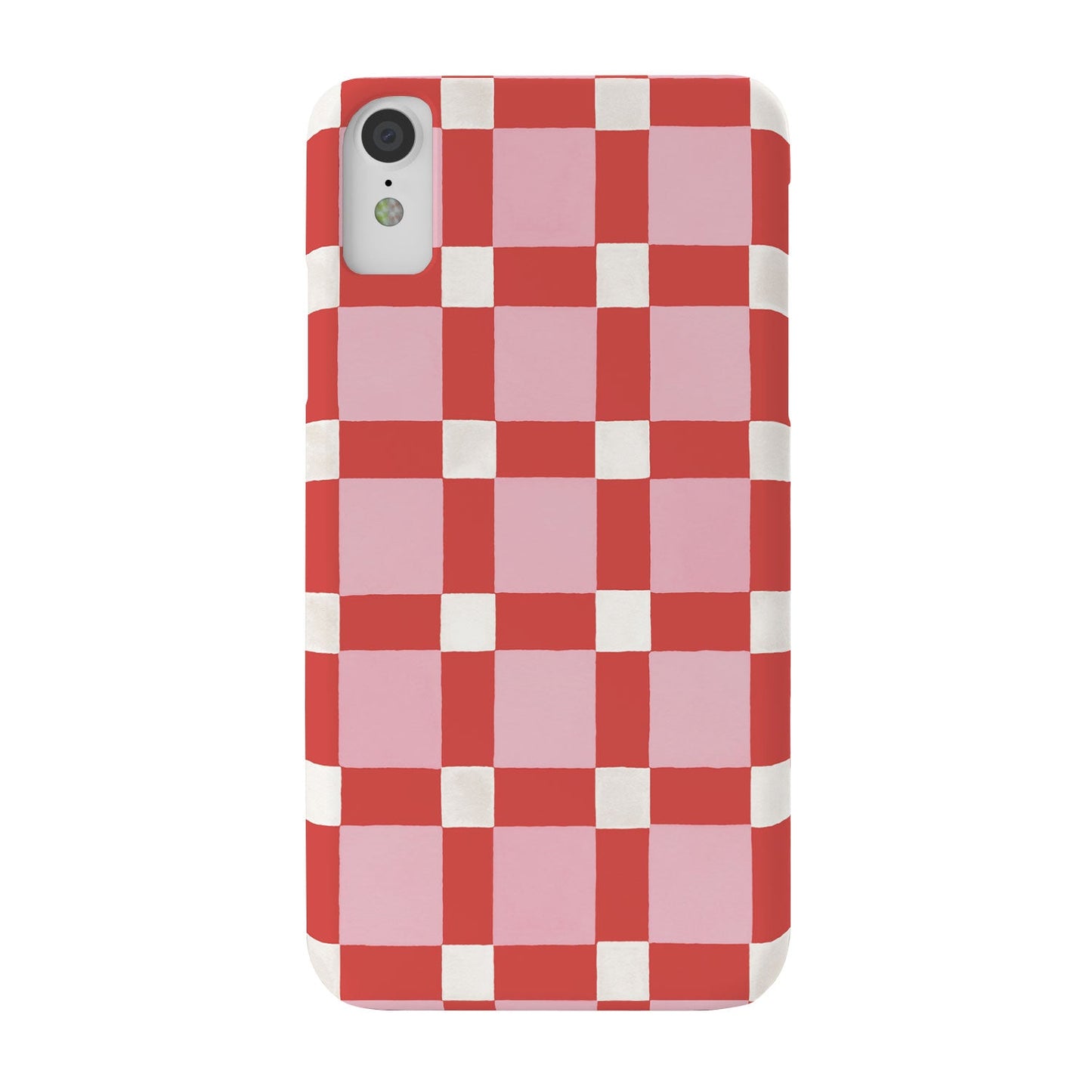 Ninola Design Checker Mosaic Pink Red Phone Case