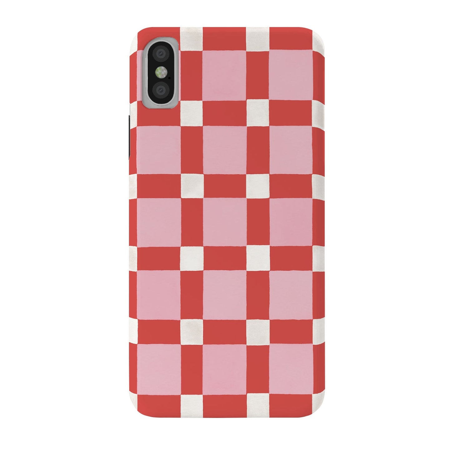 Ninola Design Checker Mosaic Pink Red Phone Case