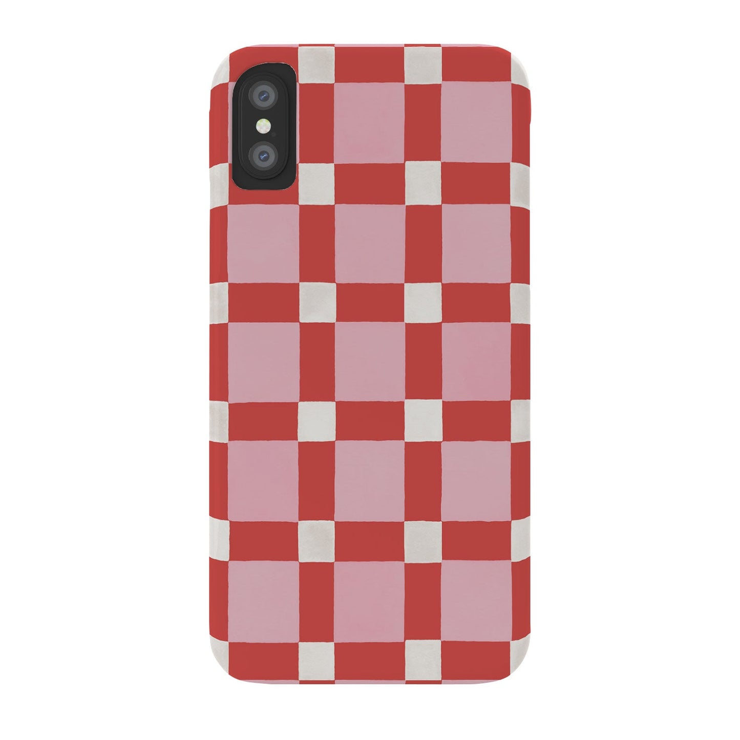 Ninola Design Checker Mosaic Pink Red Phone Case