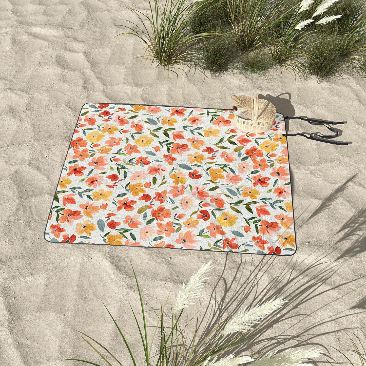 Ninola Design Countryside Fresh Flowers Picnic Blanket