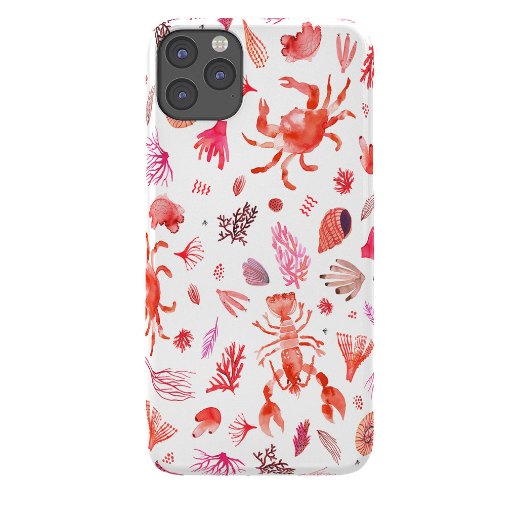 Ninola Design Crabs Lobsters Coastal Coral Reef Red Phone Case