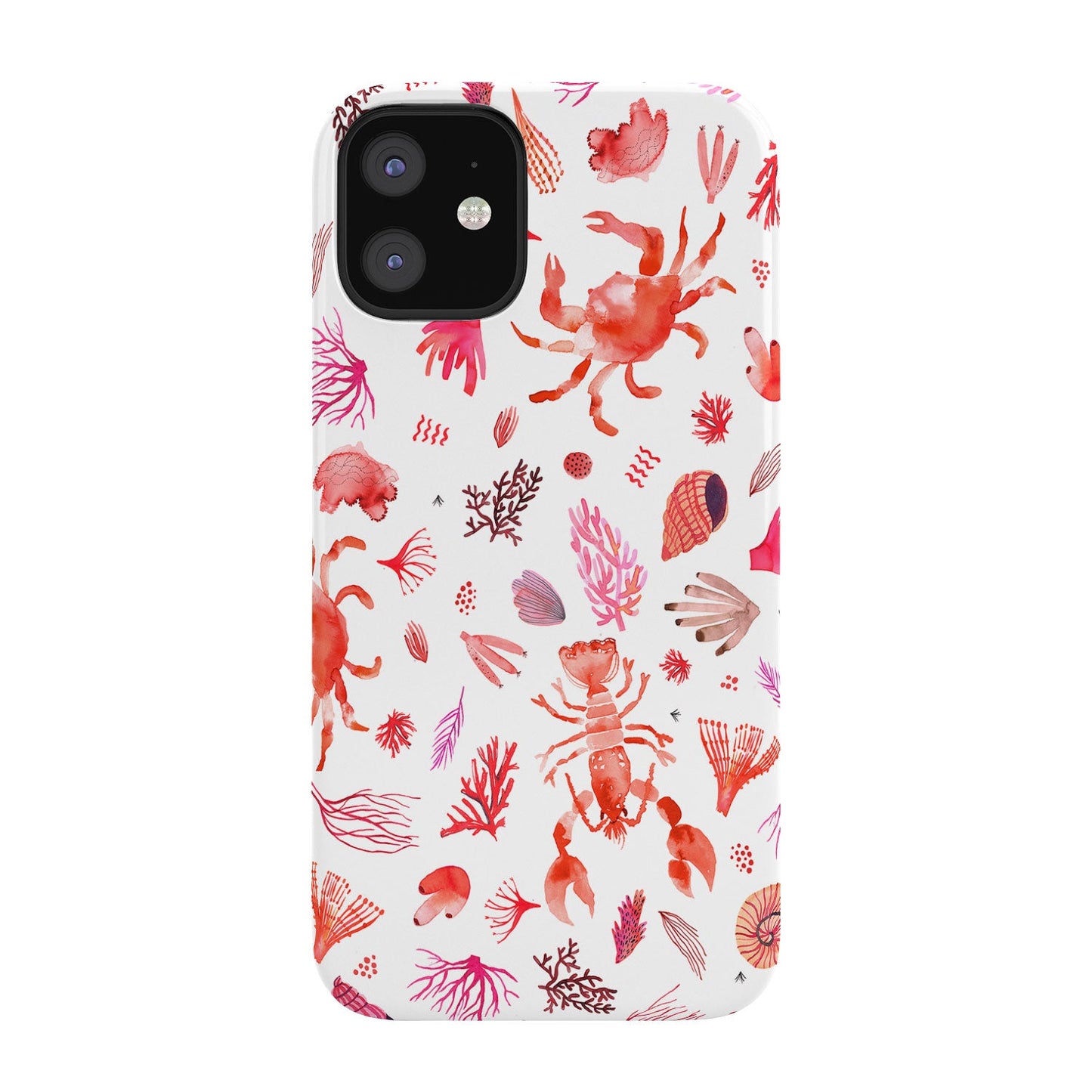 Ninola Design Crabs Lobsters Coastal Coral Reef Red Phone Case