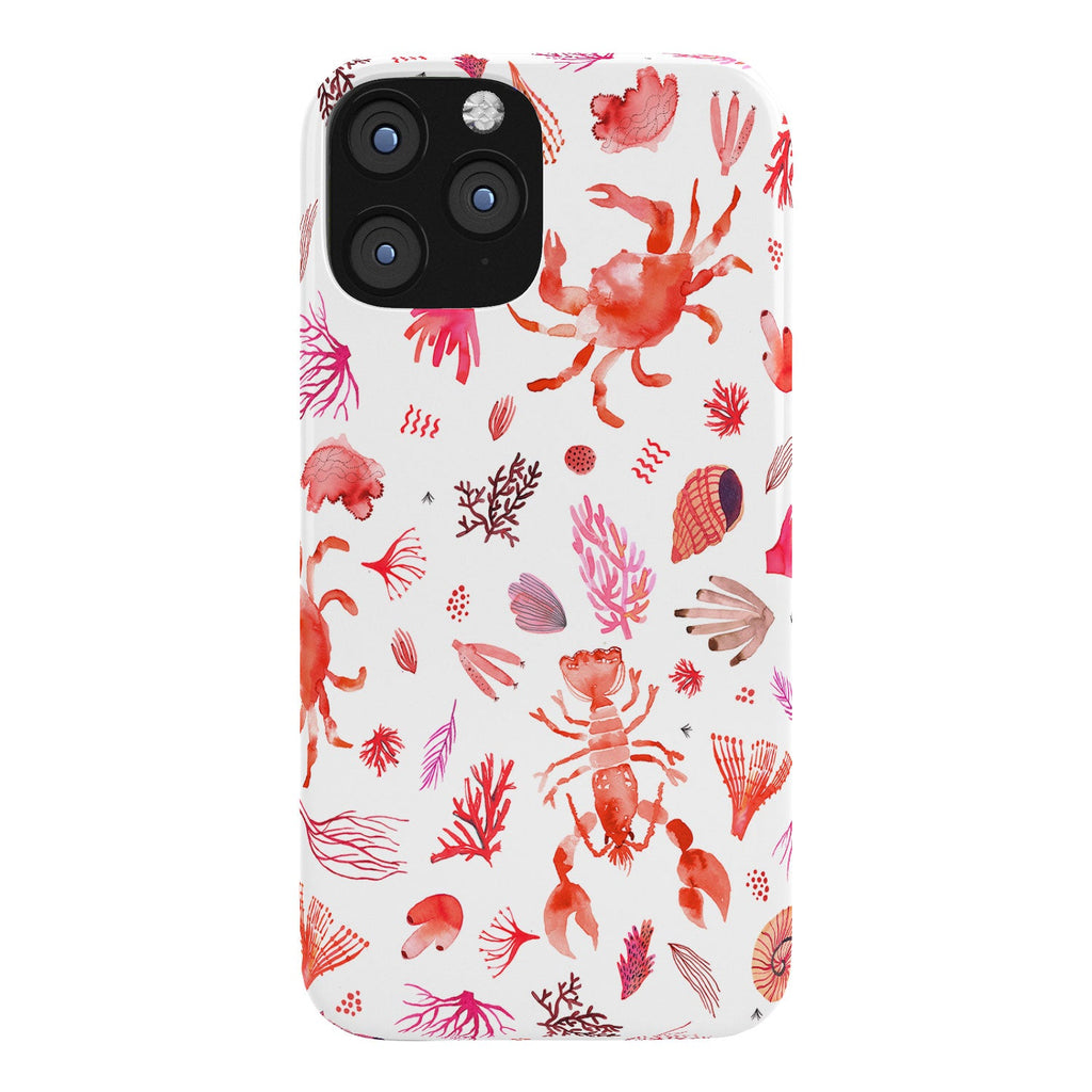 Ninola Design Crabs Lobsters Coastal Coral Reef Red Phone Case
