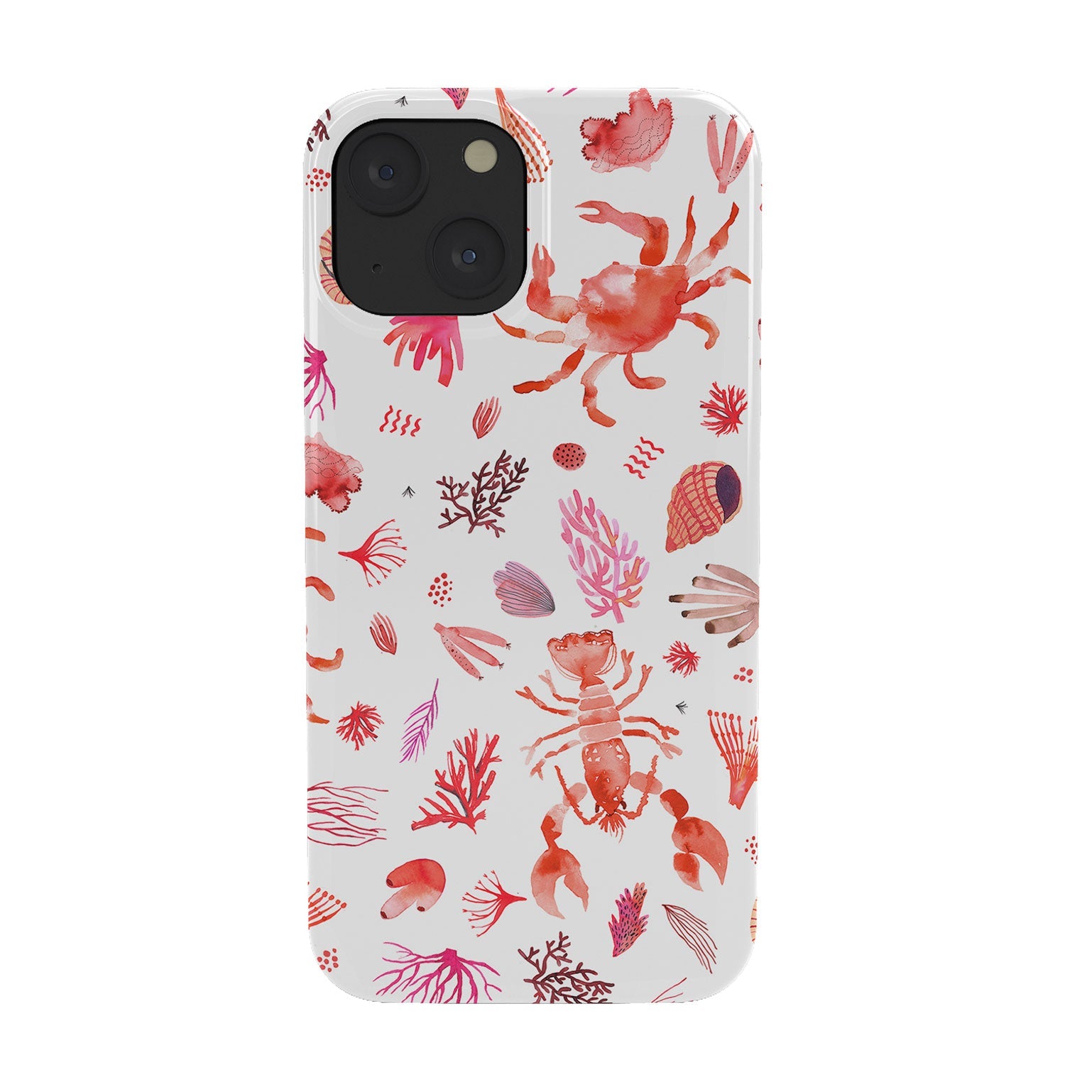 Ninola Design Crabs Lobsters Coastal Coral Reef Red Phone Case