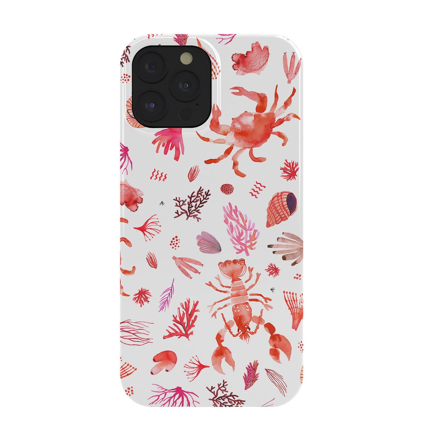 Ninola Design Crabs Lobsters Coastal Coral Reef Red Phone Case