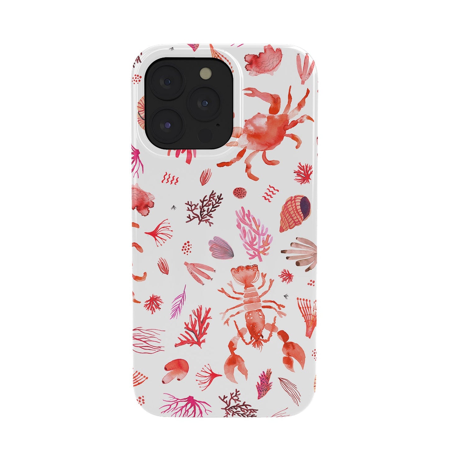 Ninola Design Crabs Lobsters Coastal Coral Reef Red Phone Case