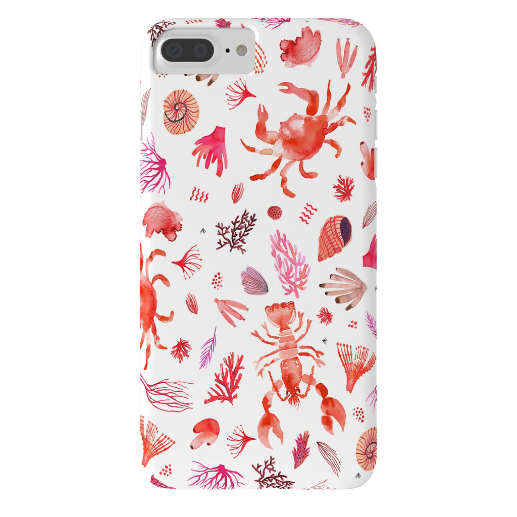 Ninola Design Crabs Lobsters Coastal Coral Reef Red Phone Case