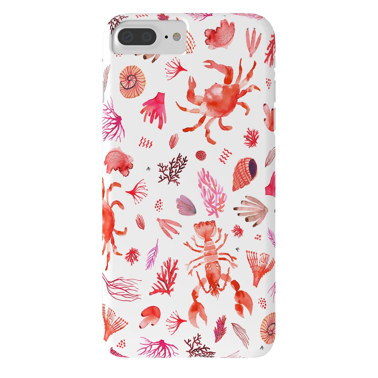 Ninola Design Crabs Lobsters Coastal Coral Reef Red Phone Case