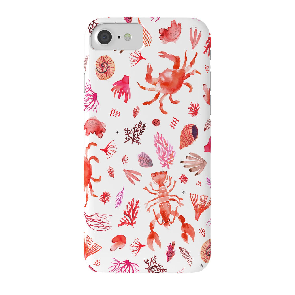 Ninola Design Crabs Lobsters Coastal Coral Reef Red Phone Case