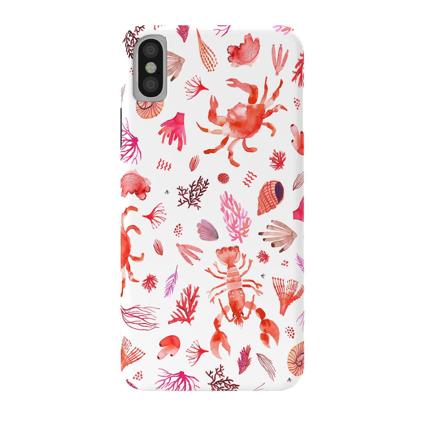 Ninola Design Crabs Lobsters Coastal Coral Reef Red Phone Case