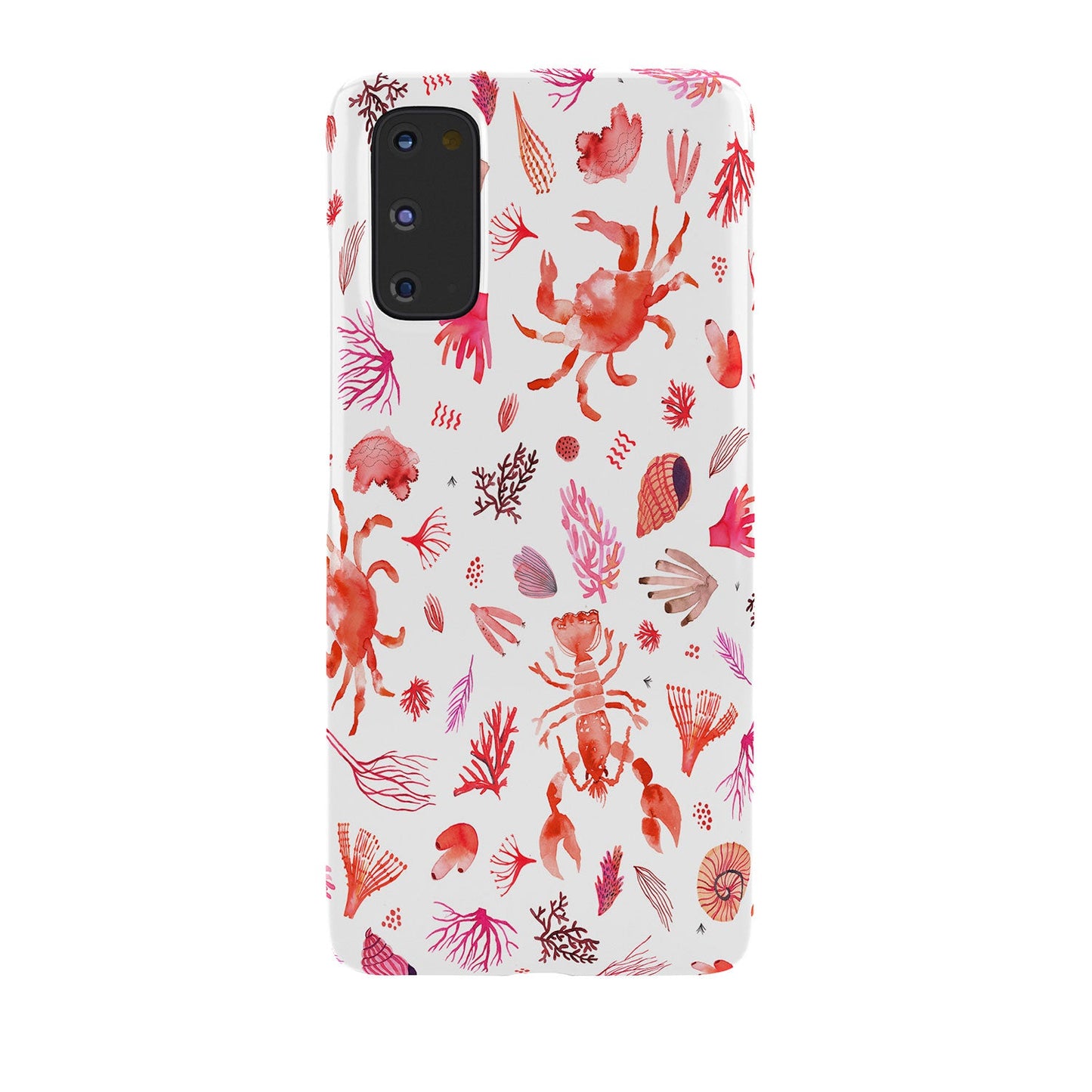 Ninola Design Crabs Lobsters Coastal Coral Reef Red Phone Case
