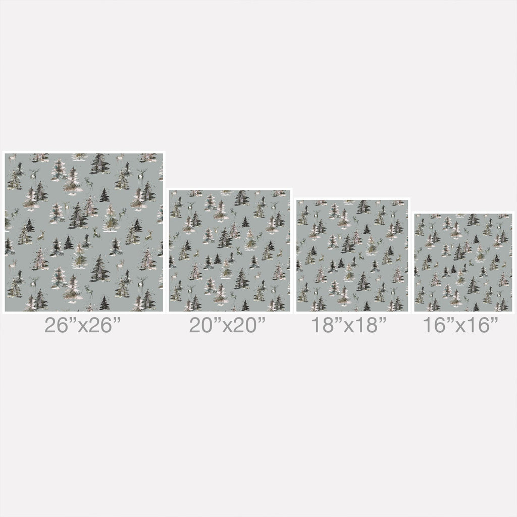 Ninola Design Deers and trees forest Gray Throw Pillow