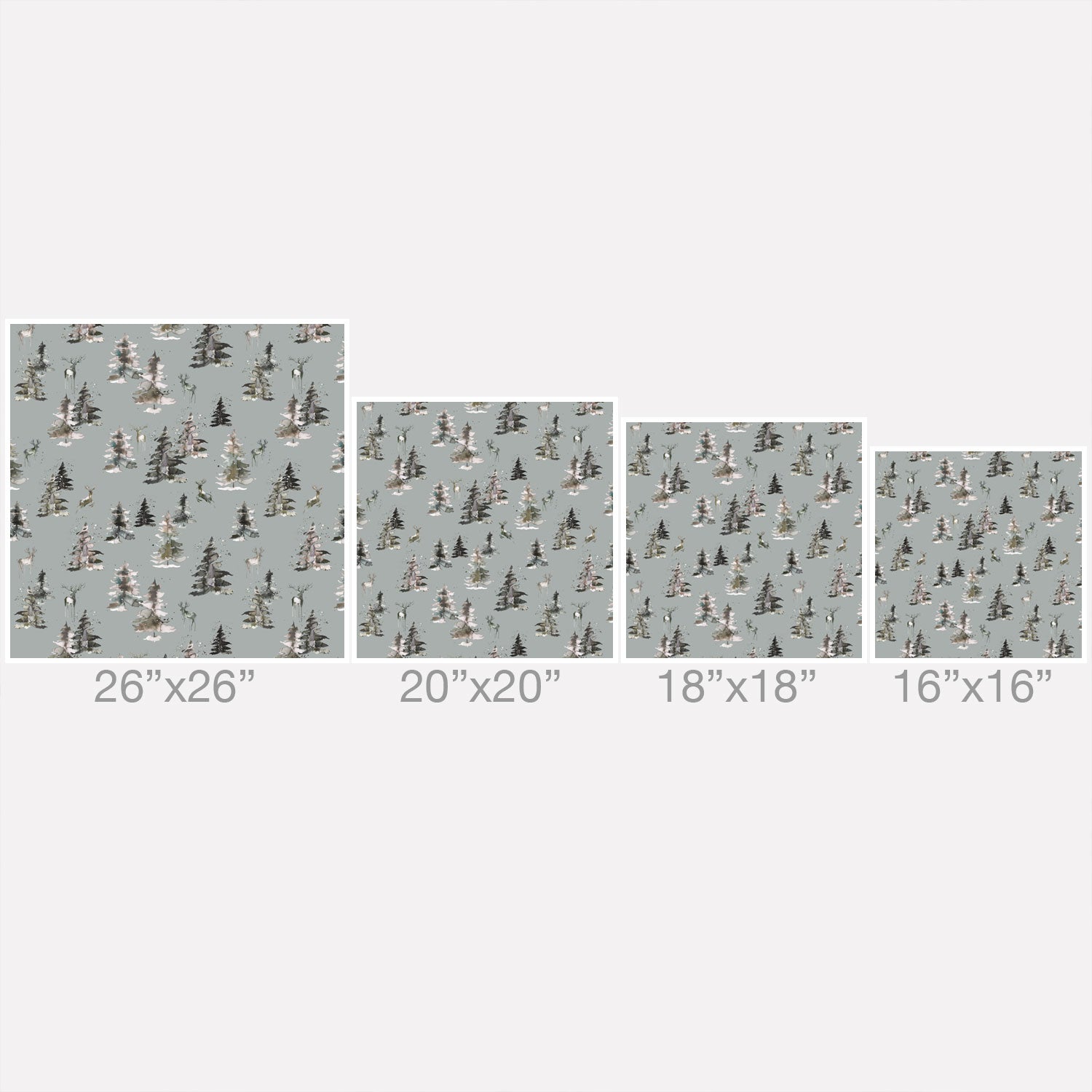 Ninola Design Deers and trees forest Gray Throw Pillow