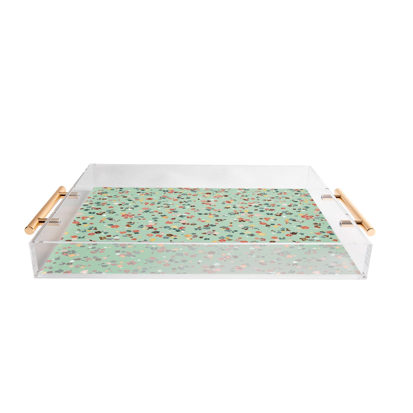 Ninola Design Ditsy flowers Green Acrylic Tray