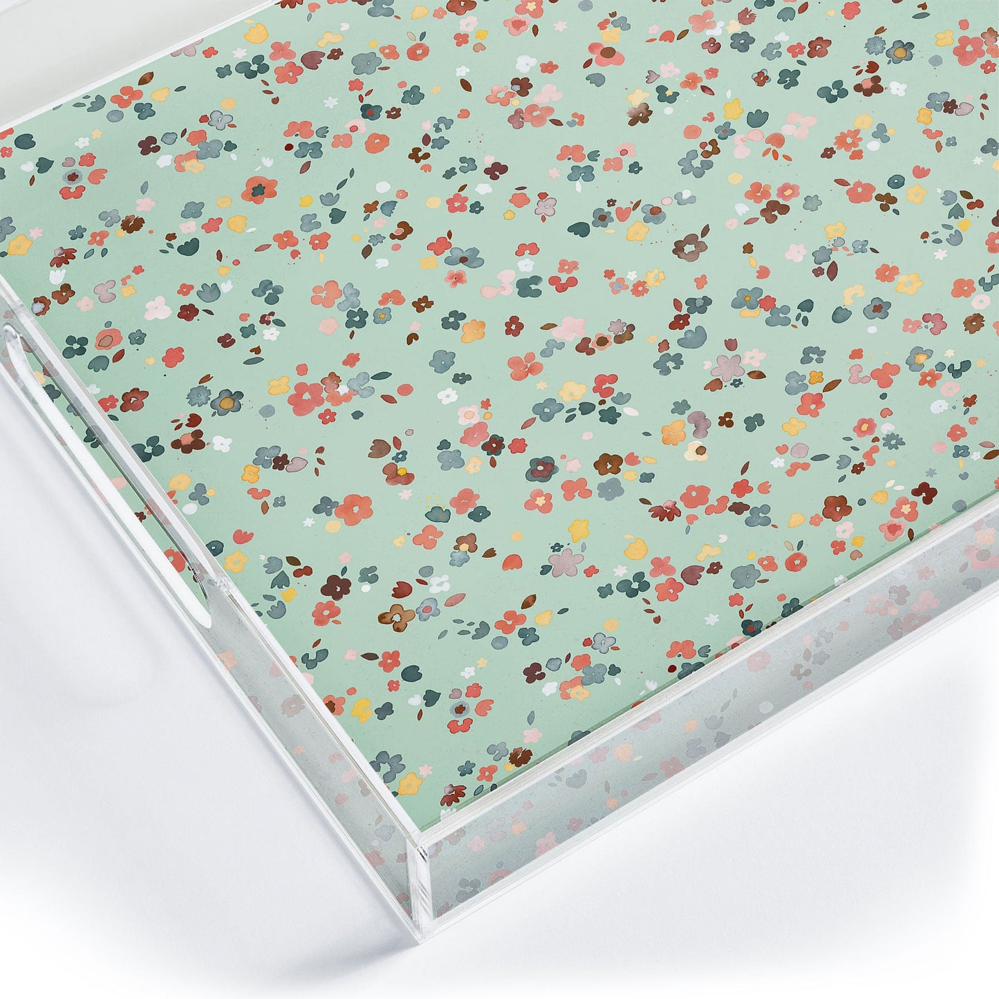 Ninola Design Ditsy flowers Green Acrylic Tray