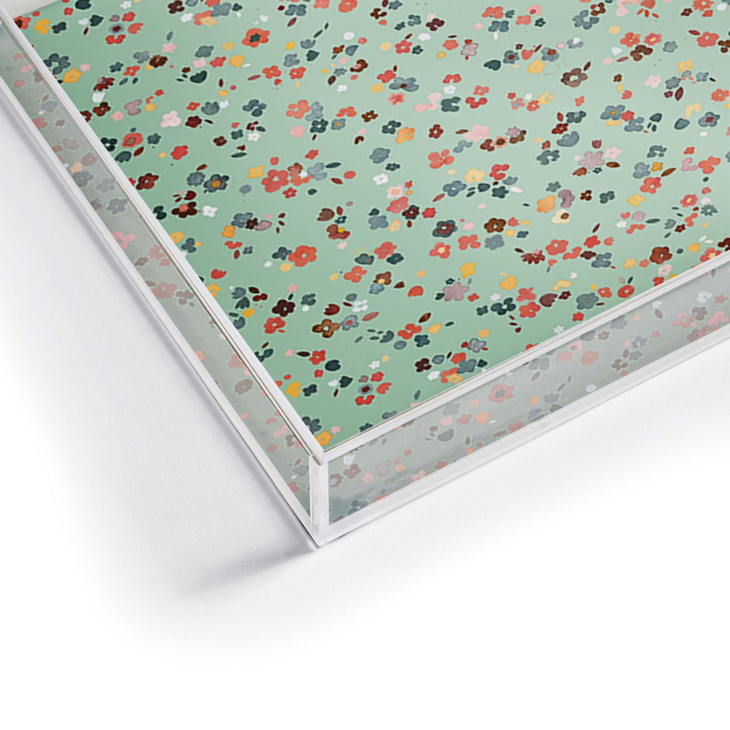 Ninola Design Ditsy flowers Green Acrylic Tray