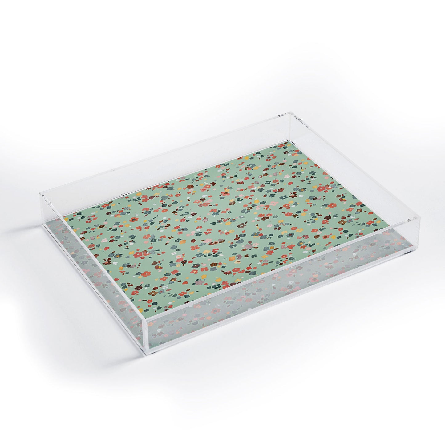 Ninola Design Ditsy flowers Green Acrylic Tray