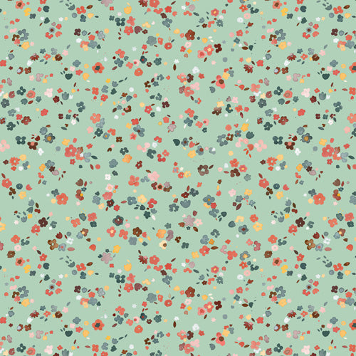 Ninola Design Ditsy flowers Green Shower Curtain