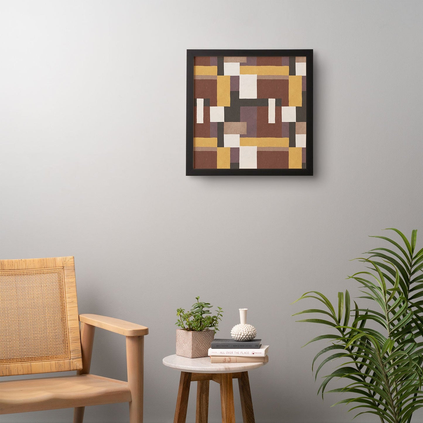 Ninola Design Everyday Artifact Modern Color Block Texture Earthy Framed Wall Art