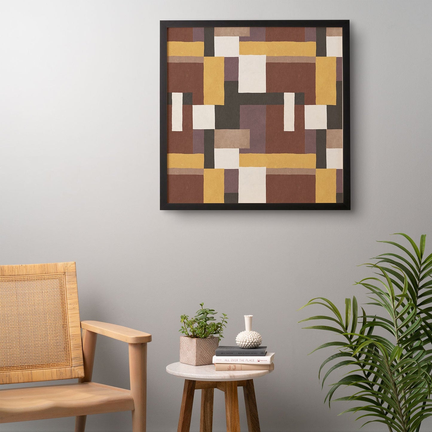 Ninola Design Everyday Artifact Modern Color Block Texture Earthy Framed Wall Art