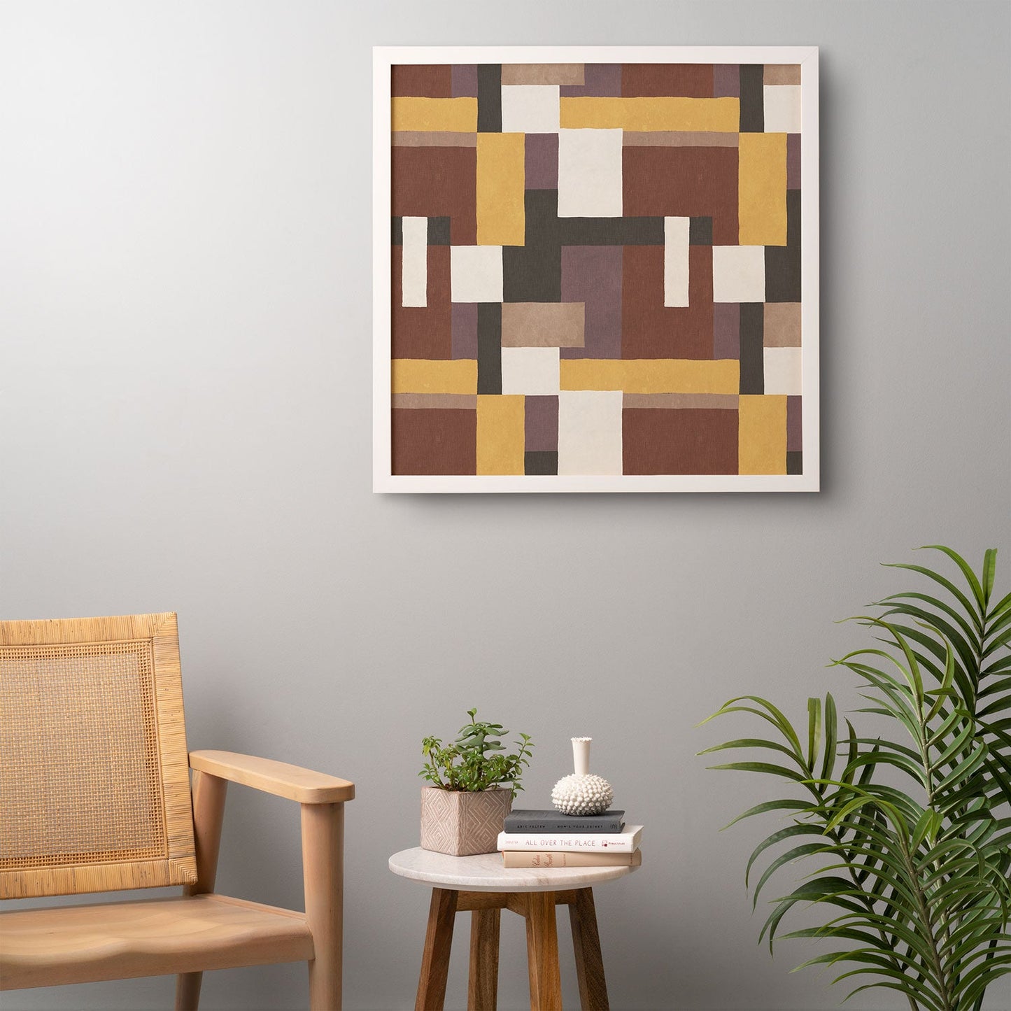 Ninola Design Everyday Artifact Modern Color Block Texture Earthy Framed Wall Art