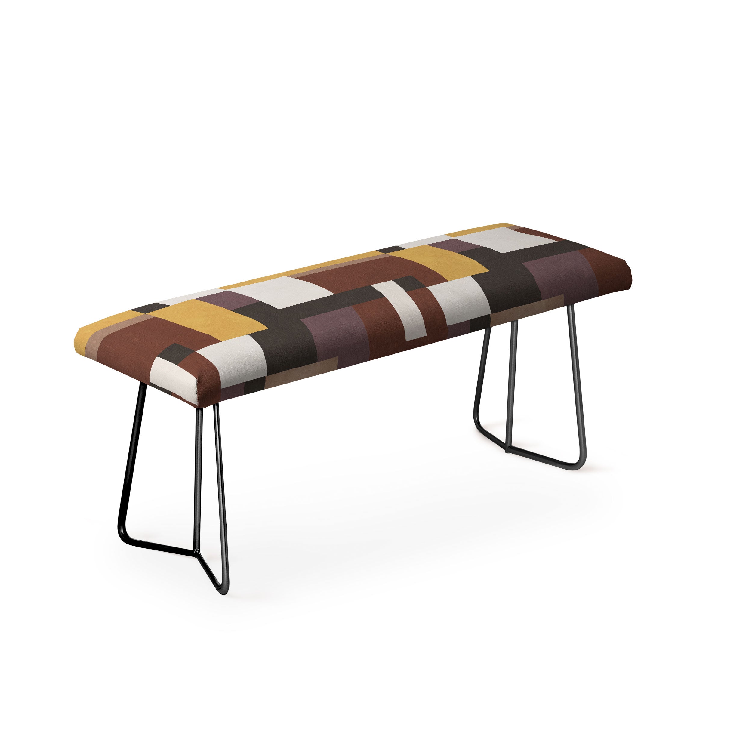 Ninola Design Everyday Artifact Modern Color Block Texture Earthy Bench