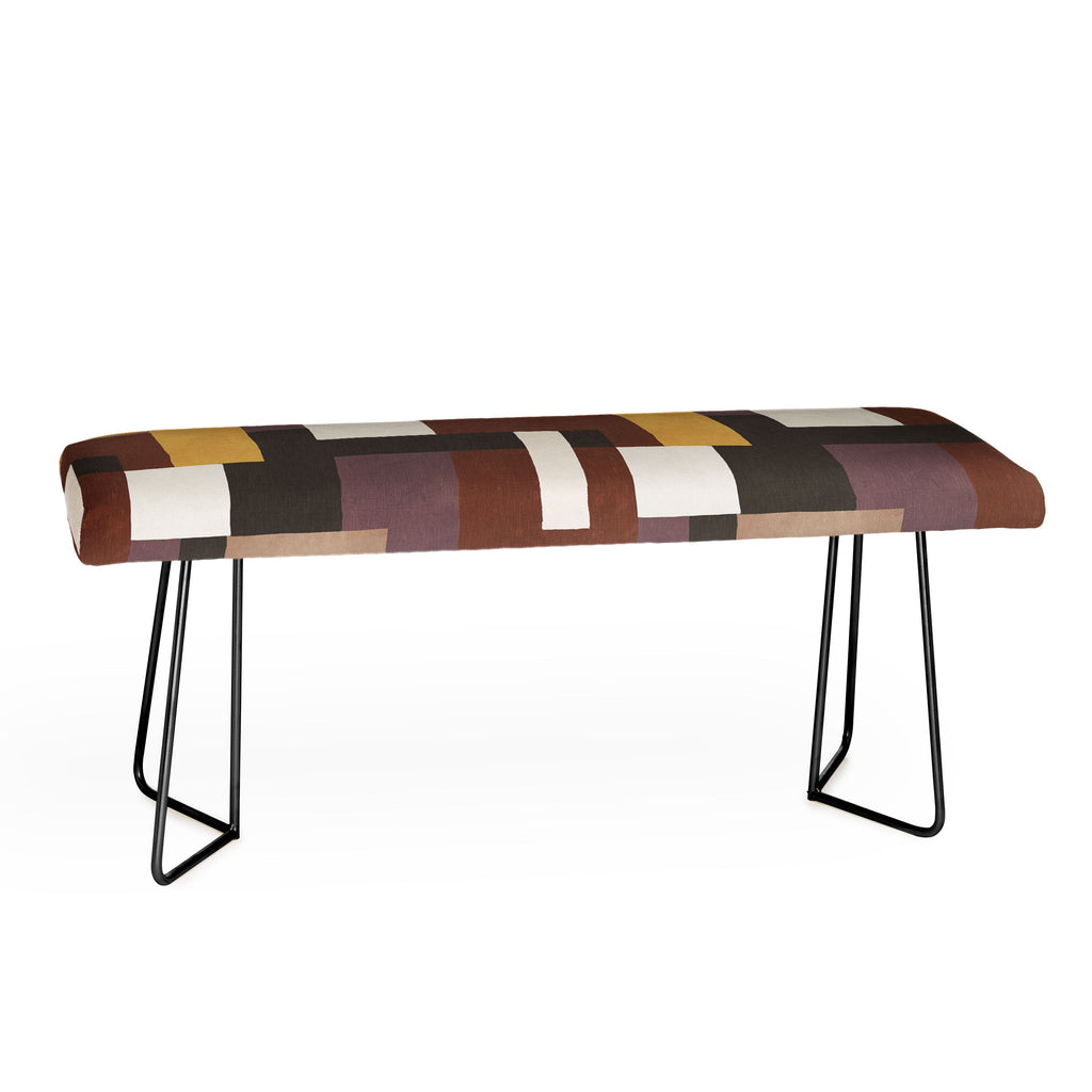 Ninola Design Everyday Artifact Modern Color Block Texture Earthy Bench