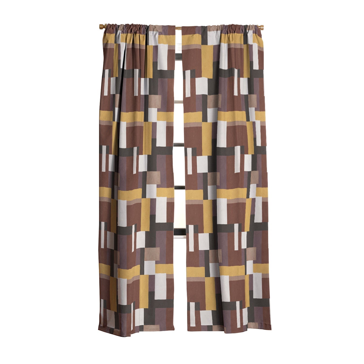 Ninola Design Everyday Artifact Modern Color Block Texture Earthy Blackout Window Curtain