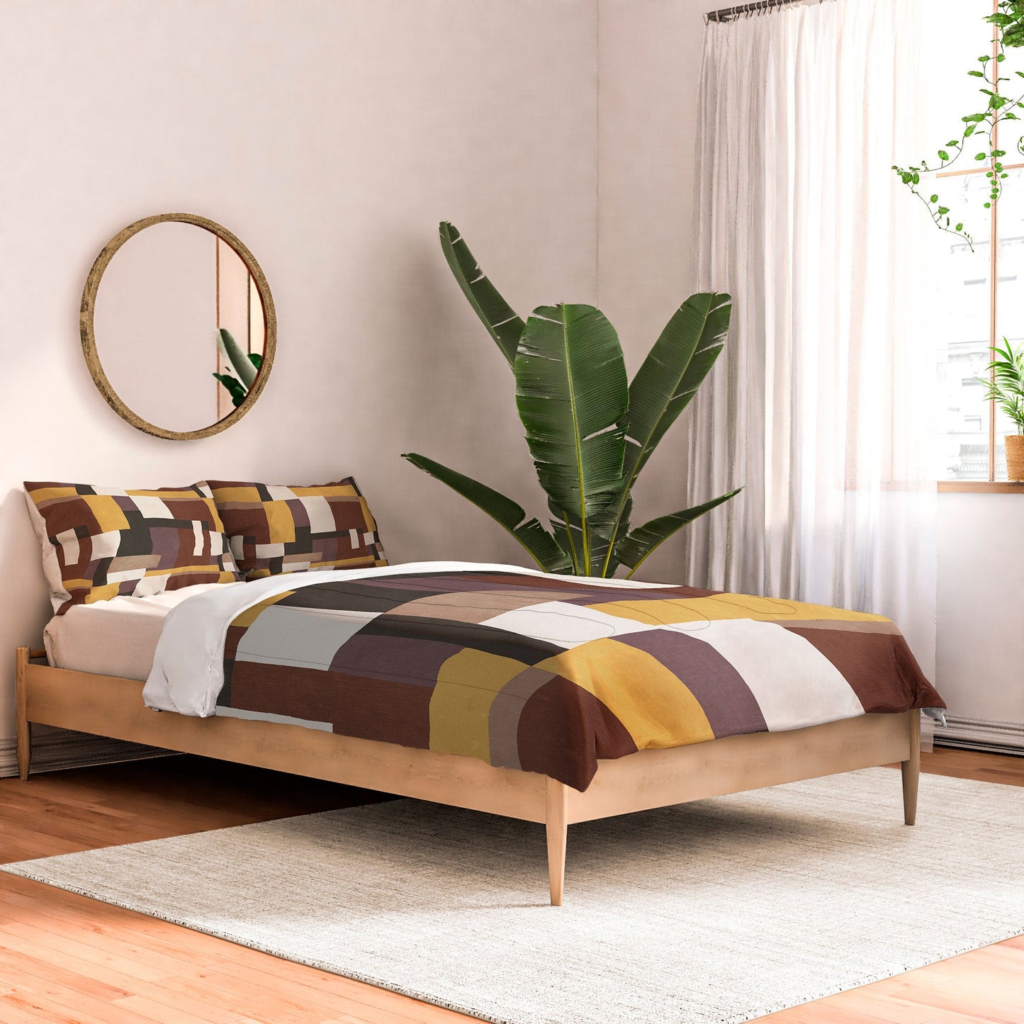 Ninola Design Everyday Artifact Modern Color Block Texture Earthy Comforter