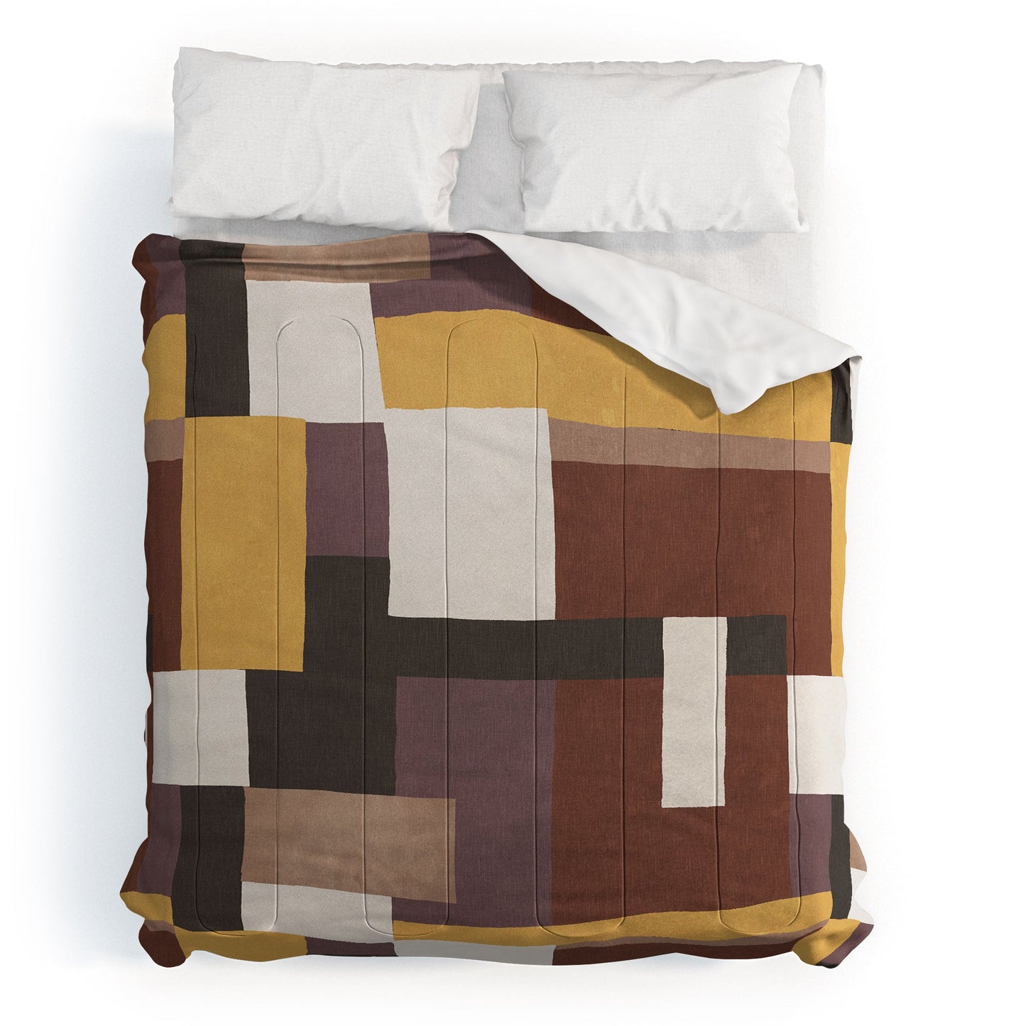 Ninola Design Everyday Artifact Modern Color Block Texture Earthy Comforter