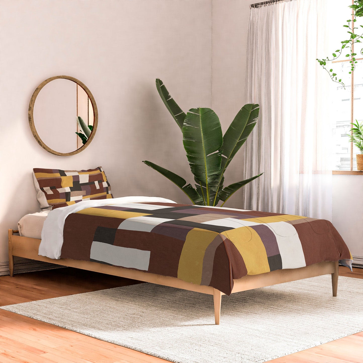 Ninola Design Everyday Artifact Modern Color Block Texture Earthy Comforter