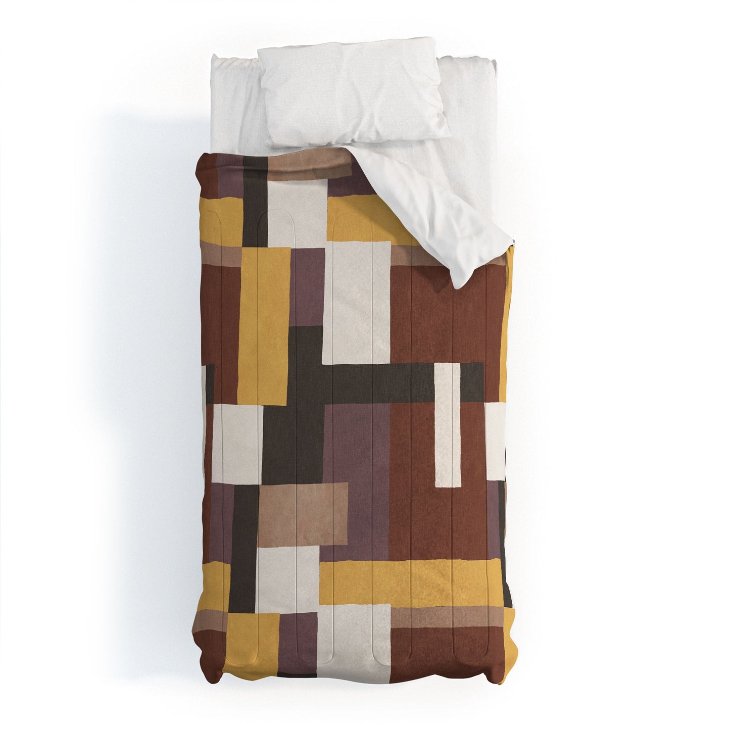 Ninola Design Everyday Artifact Modern Color Block Texture Earthy Comforter