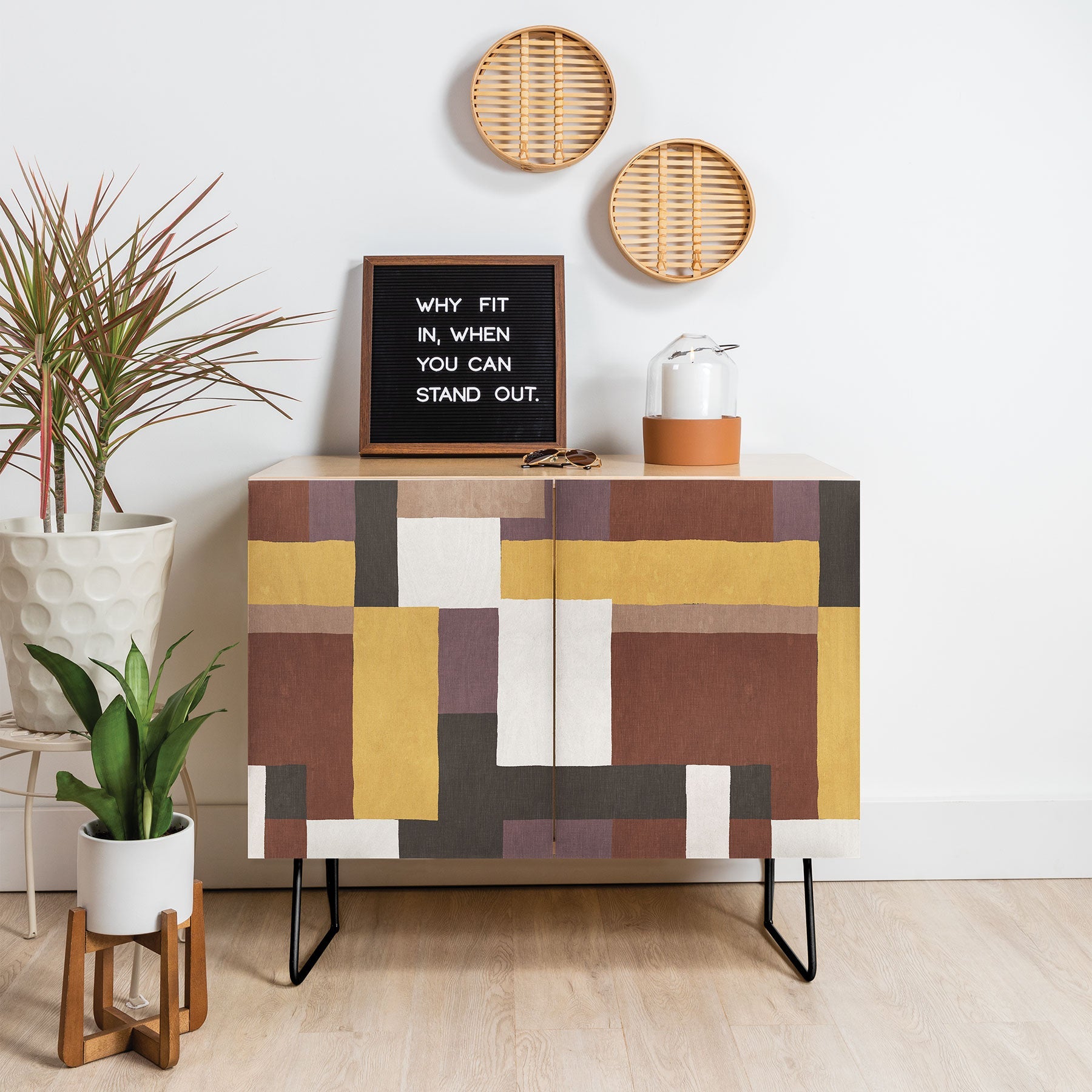 Ninola Design Everyday Artifact Modern Color Block Texture Earthy Credenza