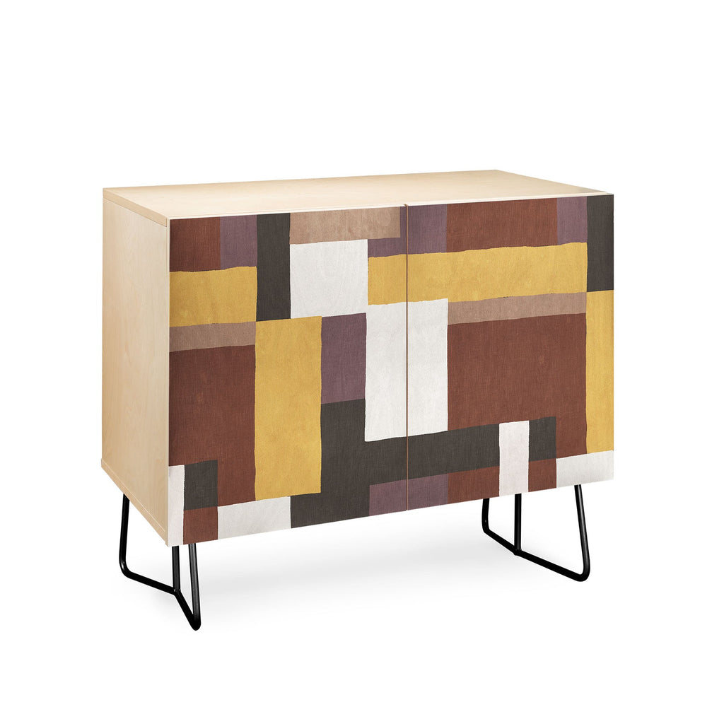 Ninola Design Everyday Artifact Modern Color Block Texture Earthy Credenza