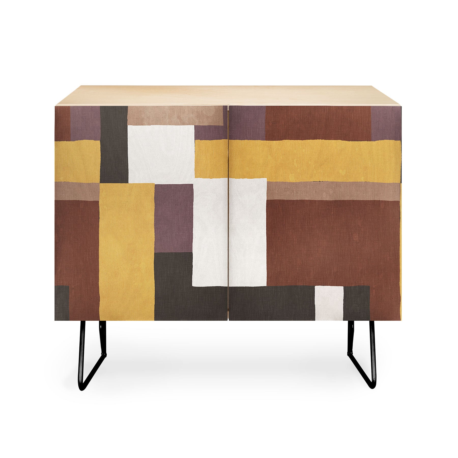Ninola Design Everyday Artifact Modern Color Block Texture Earthy Credenza