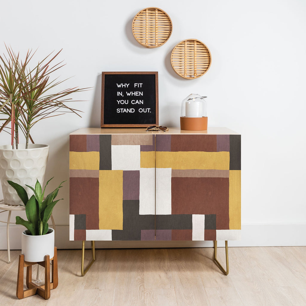 Ninola Design Everyday Artifact Modern Color Block Texture Earthy Credenza