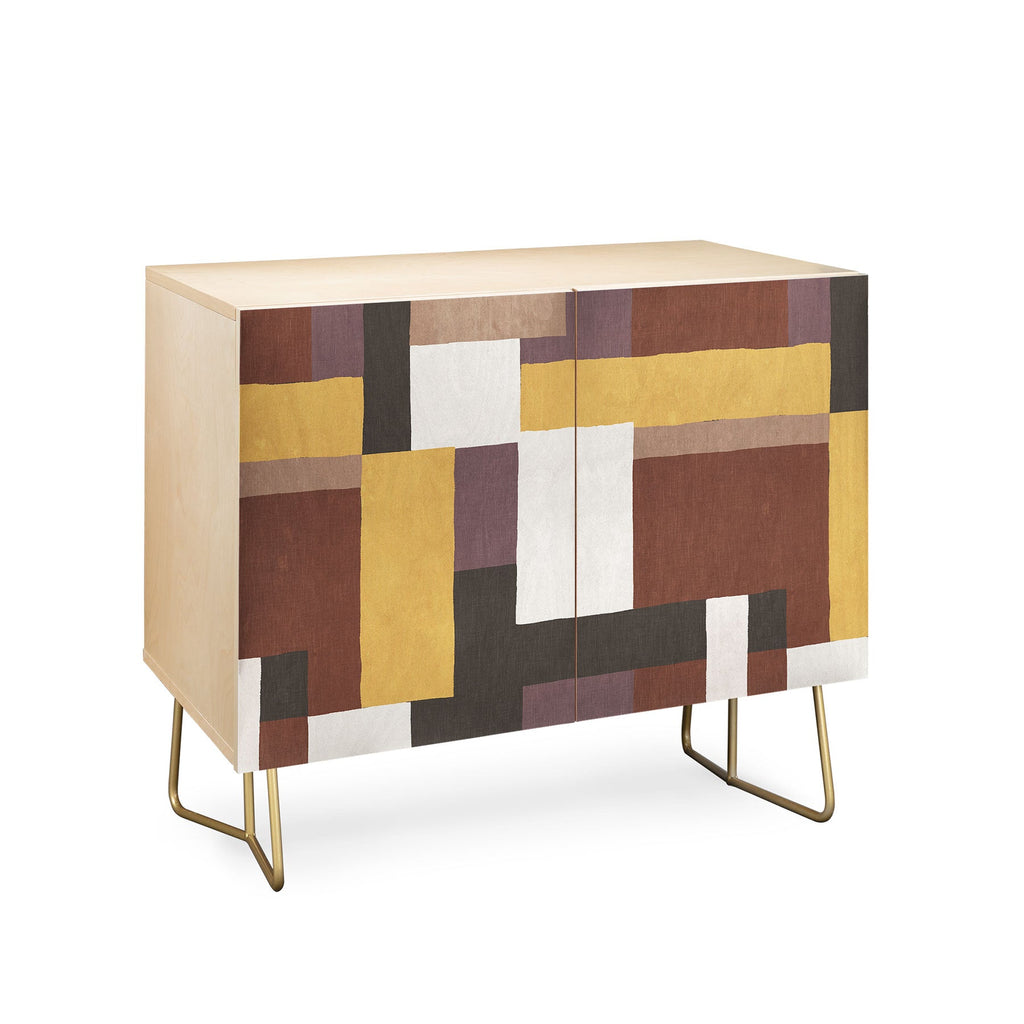 Ninola Design Everyday Artifact Modern Color Block Texture Earthy Credenza