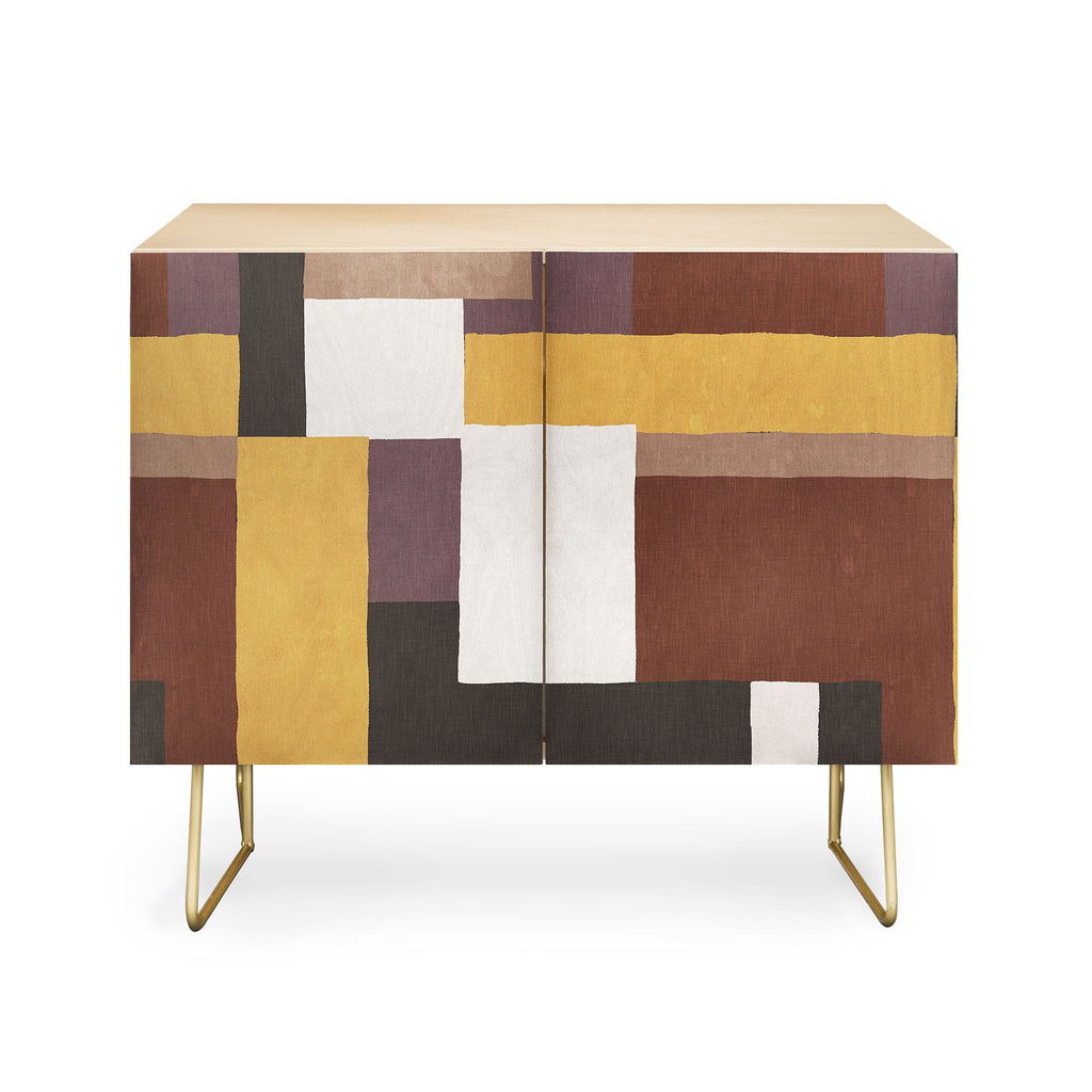 Ninola Design Everyday Artifact Modern Color Block Texture Earthy Credenza
