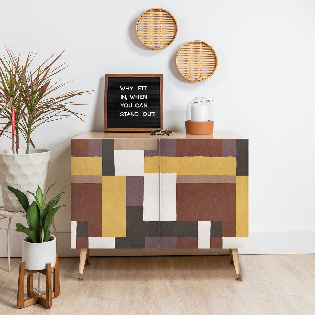 Ninola Design Everyday Artifact Modern Color Block Texture Earthy Credenza