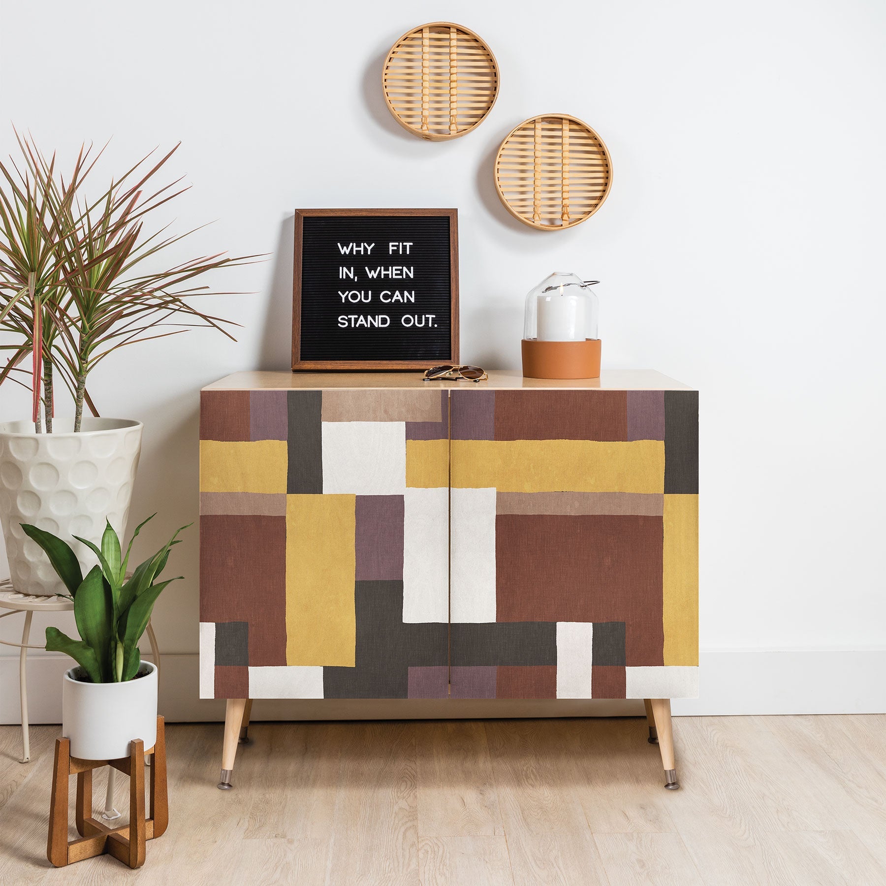 Ninola Design Everyday Artifact Modern Color Block Texture Earthy Credenza