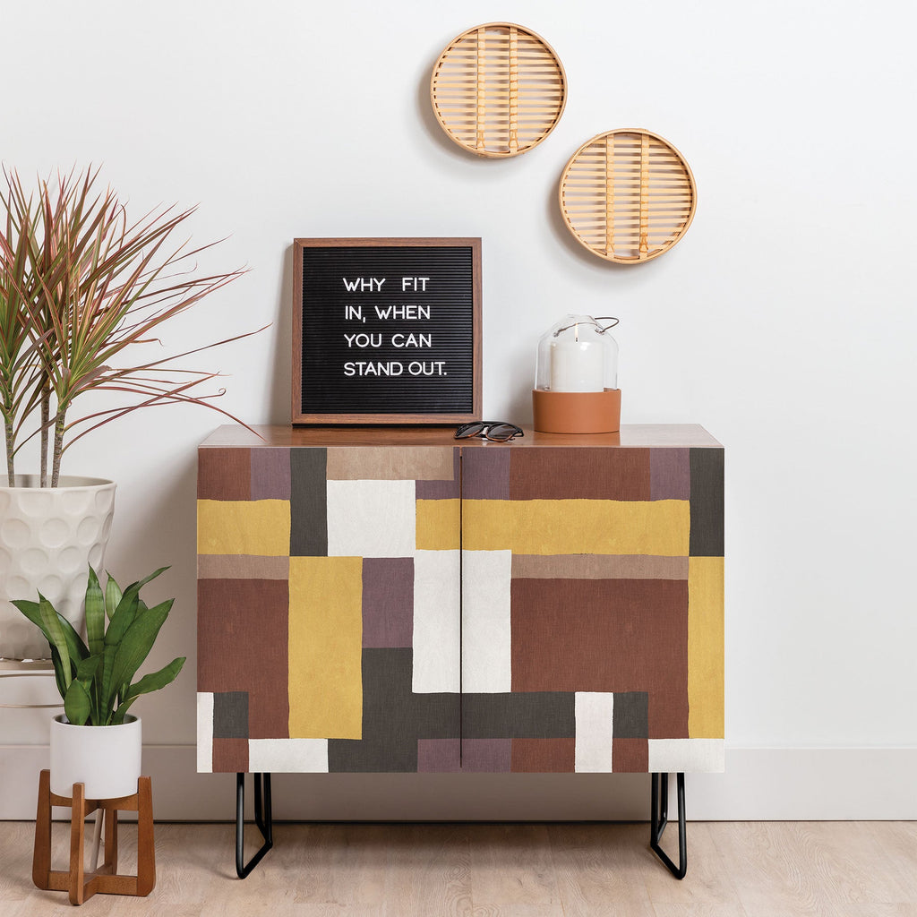Ninola Design Everyday Artifact Modern Color Block Texture Earthy Credenza
