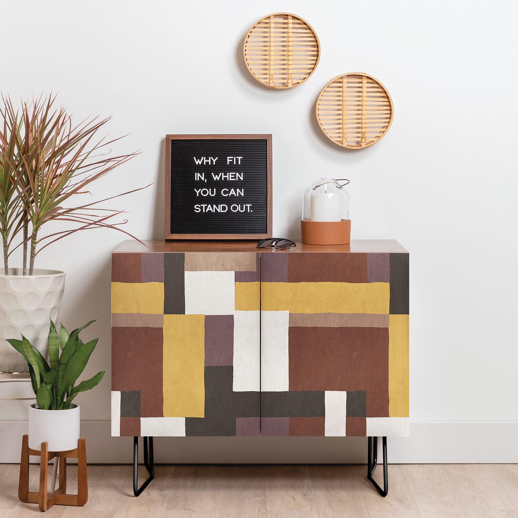 Ninola Design Everyday Artifact Modern Color Block Texture Earthy Credenza