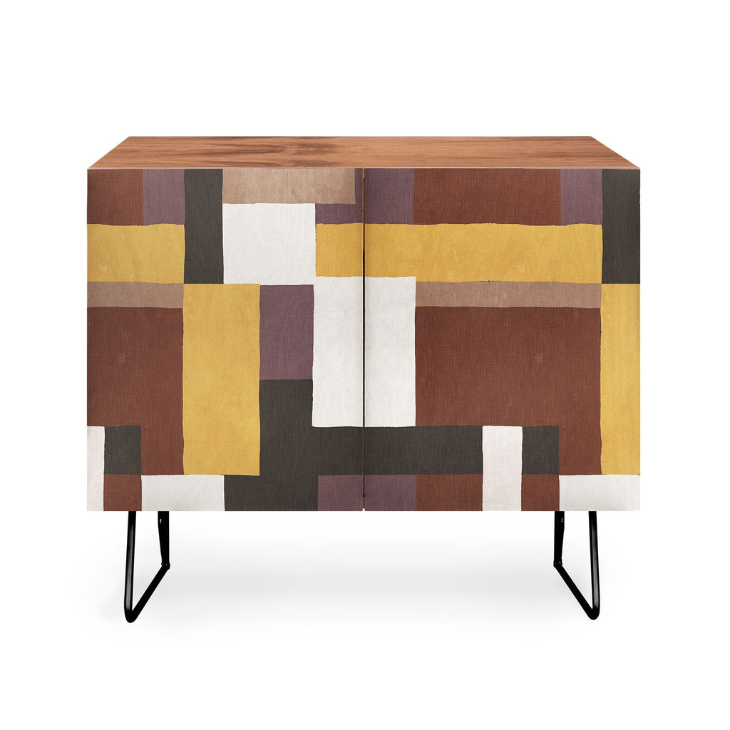 Ninola Design Everyday Artifact Modern Color Block Texture Earthy Credenza